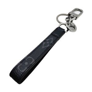 Louis Vuitton Dragonne Keychain Monogram Eclipse Leather Bag Charm Key Holder